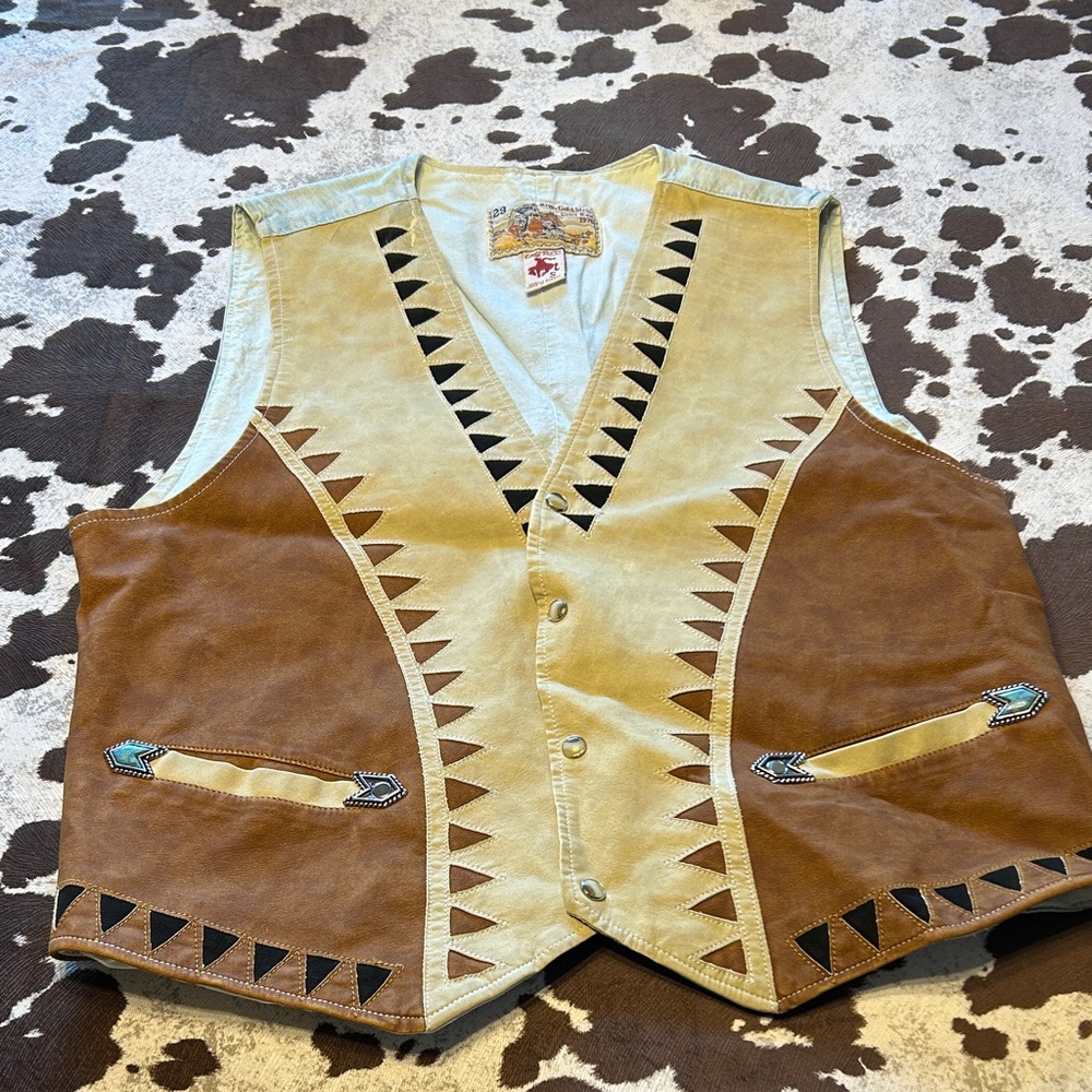 Brown and Tan Women's Vest